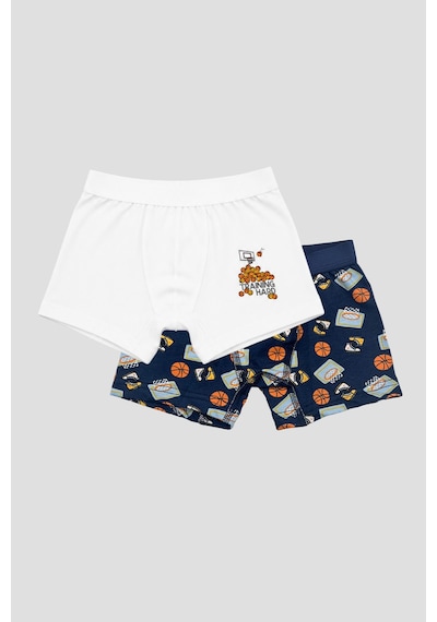 Defne Baby Erkek Çocuk Desenli Premium Pamuklu 2'li Boxer Seti Çok Renkli
