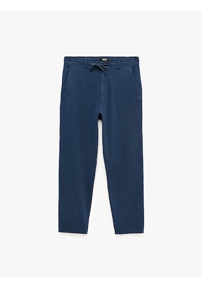 Koton Beli Bağcıklı Düğmeli Cepli Regular Fit Pamuklu Chino Müslin Pantolon Lacivert 7wam40045hw Koton Beli Bağcıklı Düğmeli Cepli Regular Fit Pamuklu Chino Müslin Pantolon Lacivert 7wam40045hw