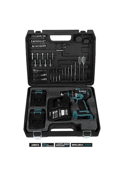 Assur Plus ASR013-01-2 21V Şarjlı Matkap Bakır Sargı Kömürsüz Motor Çelik Mandren Darbeli Akülü Vidalama - 2441
