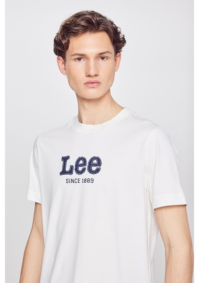 Lee % 100 Pamuk Regular Fit Bisiklet Yaka T Shirt Erkek T Shirt L2510154 104 Ekru