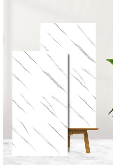 Ukab Dekor Kendinden Yapışkanlı Esnek Köpük Beyaz Pvc Mermer Panel 60x30 Cm Banyo Wc Mutfak Beyaz 30 X 60 Çok Renkli