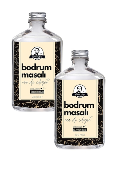 Deluxe Seri Bodrum Masalı Kolonyası Parfümlü Beyaz Şakayık Çiçeği Kokulu Kolonya 200 Ml X 2 Cam Şişe