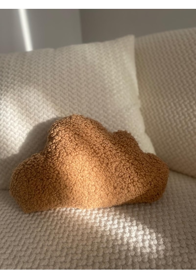 Teddy Dekoratif Peluş Bulut Yastık Açık Kahverengi