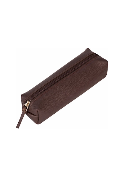Bloombox Espresso Brown Hakiki Deri Kalem & Makyaj Çantası Kişiselleştirilebilir El Yapımı Organizer