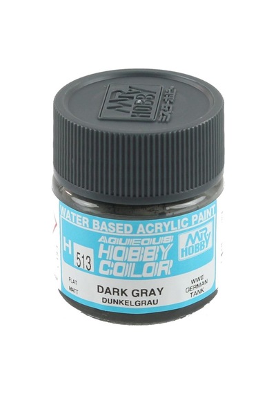 10 Ml. Dark Gray Dunkelgrau Aqueous Serisi Maket Boyası, Mr.hobby H513 Standart