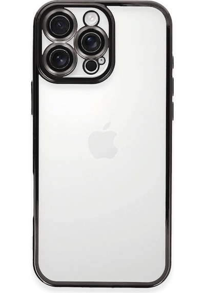 Apple  Uyumlu  iPhone 16 Pro Max Kılıf Kamera Korumalı Lensli Silikon Siyah