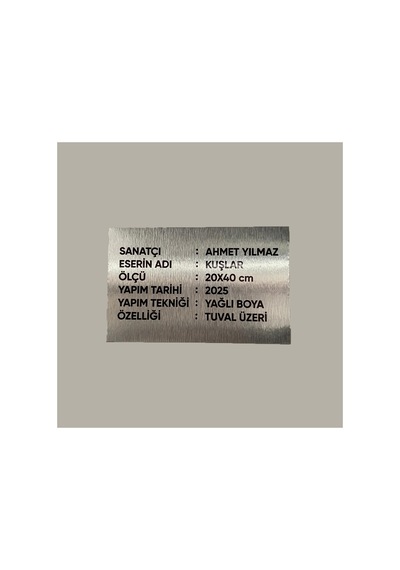 Aluminyum Sanat Eseri / Ürün Tanıtım Plakası 7x10 Cm Arkası Yapışkanlı