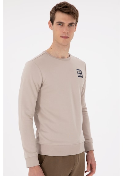 U.S. Polo Assn. Erkek Regular Fit Bisiklet Yaka Taş Sweatshirt 50293456-VR049