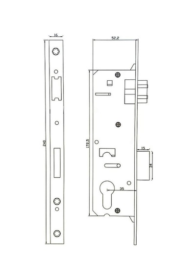 6483 Pvc Pimapen Kapı Kilidi Yale Barelsiz 35 Mm