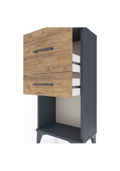 Arges Komodin 2 Çekmeceli 44x30x96 Antrasit-çam Antrasit
