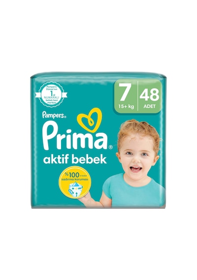 Prima Bebek Bezi Aktif Bebek 7 Beden 15+ KG Mega Fırsat Paket 48 Adet