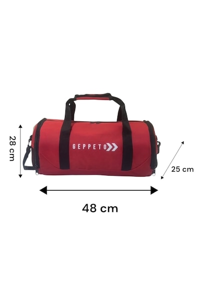My Geppeto Bag Unisex Fitness Silindir Spor Çantası Kırmızı