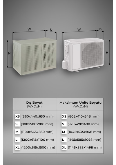 Klima Motoru/dış Ünite Gizleme/koruma Kafesi Xl 120x62x150 H Square Açık Gri