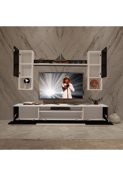 Decoraktiv Trendstyle 5das Mdf Tv Ünitesi Tv Sehpası Beyaz - Siyah