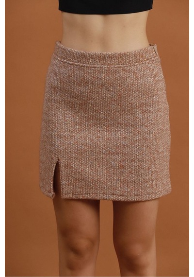 Verymoda Kaşe Mini Etek F1352 Kahve