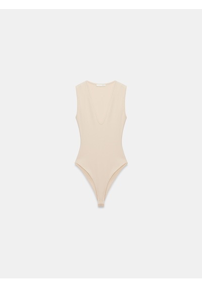 Dilvin 32835 V Yaka Bodysuit-taş
