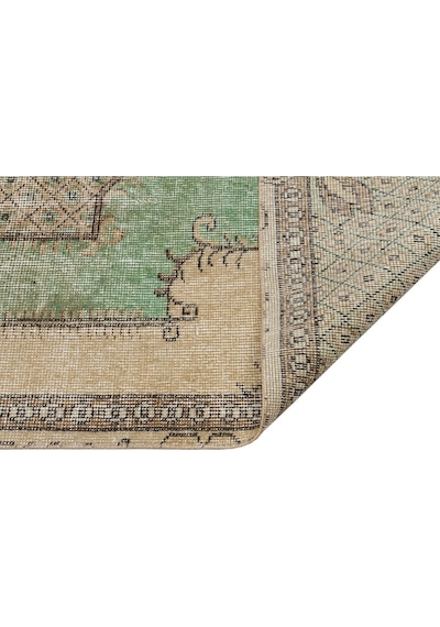 Ilham Verici Vintage El Işlemeli Yün Halısı - 126x236 Cm 9981