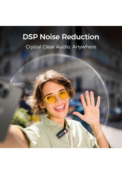 Mic-01 Kablosuz Yaka Mikrofonu, Anında Eşleştirme, Dsp Gürültü Engelleme, 20 Saat Pil Ömrü, Pc Android Kamera Gimbal İçin Mini Mikrofon, Video Kaydı/röportaj, 2 Tx+1 Rx+şarj Kutusu