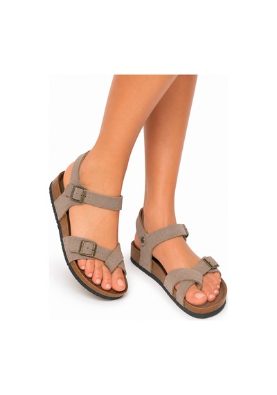 Dadwolf Rahat Taormına Leolı 1021077 Mayari Rio Kids Birkens Model Ortopedik Sandalet Vizon