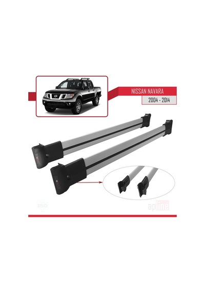 Nissan Navara 2004-2014 Arası Fly Model Ara Atkı Tavan Barı Gri