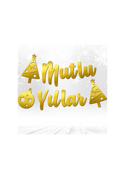 Mutlu Yıllar, Metalik Altın Banner - 2.10 Mt