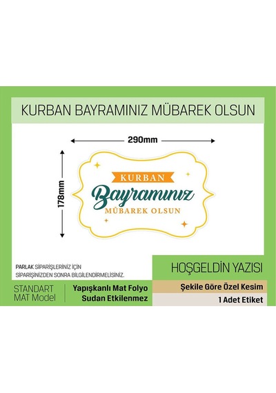 Kurban Bayramı Temalı Cam Duvar Süsleme Seti, Standart Model- 40 Adet Letbil Sticker Renkli Çok Renkli