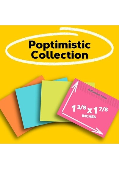 Ayrex Post-it Mini Notlar, 3,8x5 Cm, 12 Ped, Amerika'nın 1 Numaralı Favori Yapışkan Notları, Poptimistic Koleksiyon