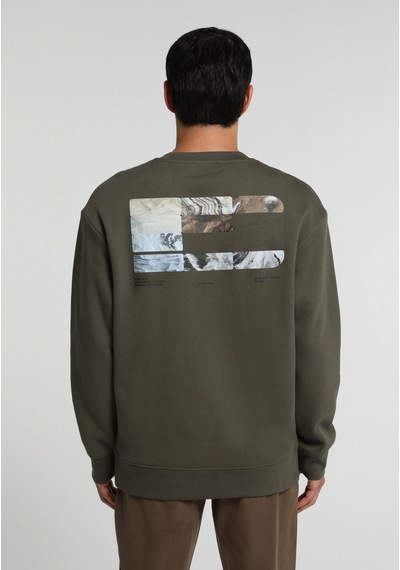 Colin's Colins Relaxed Fit Yuvarlak Yaka Düz Erkek Yeşil Sweatshirt Cl1080485 Q1.v2 Kha Haki