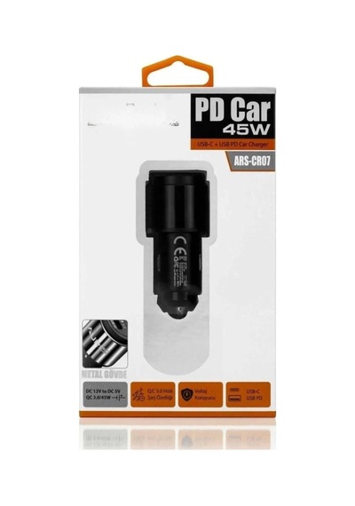 45w Pd Usb Oto Şarj Kafa Hızlı Şarj Çakmaklık Adaptörü, Usb-c Ve Usb-a Çıkışlı, İphone Ve Android Uy