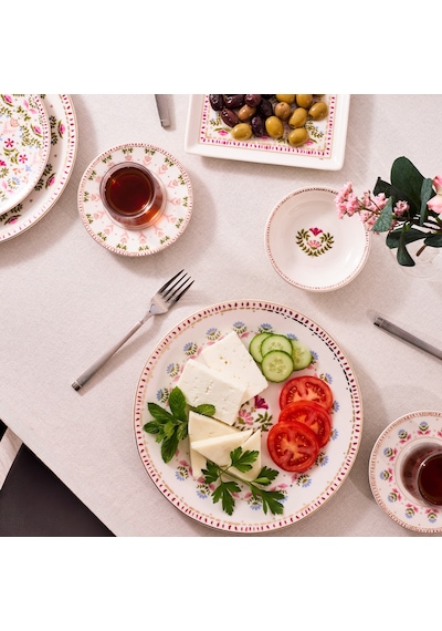 Aryıldız Ivy Pink 32 Parça 6 Kişilik Kahvaltı Takımı Çok Renkli