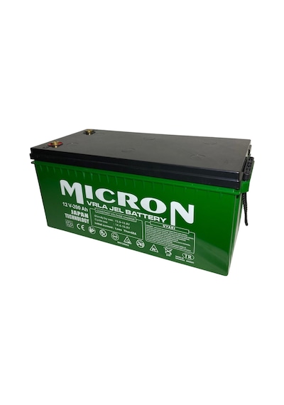 Micron 12v 200 Ah Japon Teknoloji Vrla Jel Akü Akü Batarya, Pil