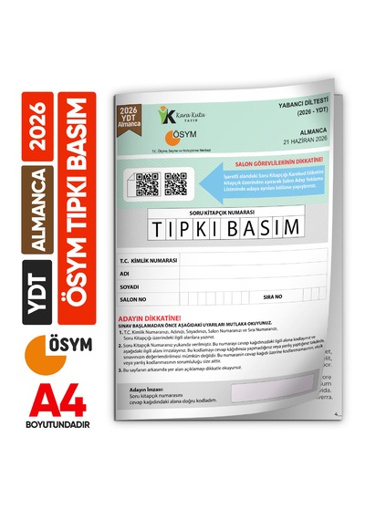 2026 Yks Ydt Almanca Ösym Tıpkı Basım Çıkmış Soru Deneme Kitapçığı Türkiye Geneli