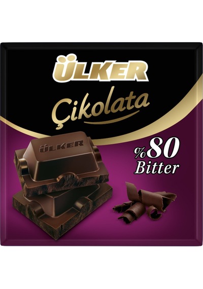 Ülker Bitter Kare Çikolata %80 Kakaolu 60 G X 6 Adet
