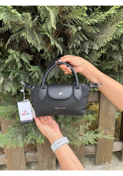 Just Polo Kadın Siyah Günlük Kullanıma Uygun Hafif & Pratik Mini El Ve Omuz Çantası Shopper