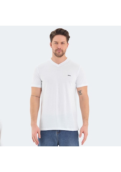 Slazenger RIVALDO 5 li Set Erkek  Beyaz - Siyah - Gri - Yeşil - Saks Mavi Tişört