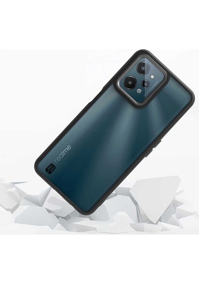 Zore Realme C31 Kılıf Omsy Flora Kapak - Rose Gold