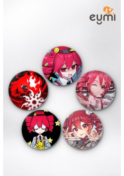 Vocaloid Kasane Teto Mesmerizer & Synthv İğneli Buton Rozet 5li Set Vol.1 Çok Renkli