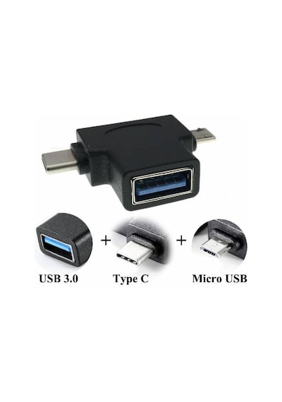 Usb 3.0 To Type C Micro Usb 3.1 Şarj Çevirici 4372A Adaptör Dönüş