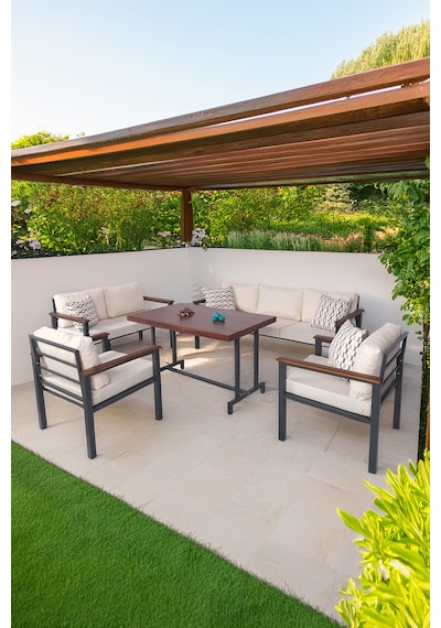Neokas Metal Balkon Seti, 1 + 1 + 2 + 3 + M Bahçe Takımı, Kafe Koltuğu, Bekleme Alanı Koltuğu, Oturma Grubu