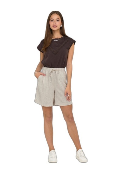 Only Onlsıesta Mw Pull-up Lın Bl Shorts Noos Kadın Gri Şort - 15333032