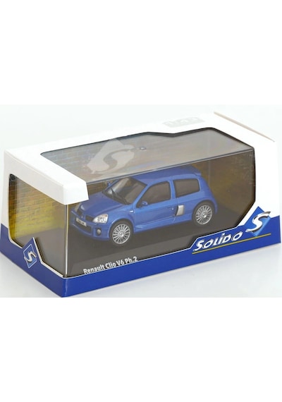 1:43 Ölçek Solido 2003 Renault Clio V6 Ph.2 Bleu Iliade Diecast Metal Minyatür Model Araba 10cm