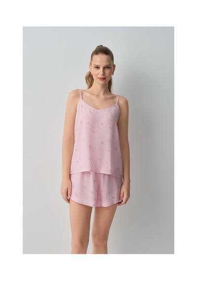 Suwen Jade Atlet Şort Pijama Takımı Wsh10910026919 Pembe
