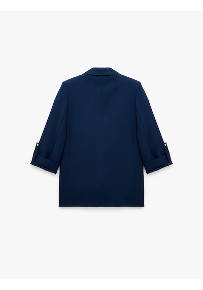 Koton Şal Yaka Kıvırmalı 3/4 Kol Detaylı Cepli Oversize Blazer Ceket Lacivert 6wak50048uw Lacivert Koton Şal Yaka Kıvırmalı 3/4 Kol Detaylı Cepli Oversize Blazer Ceket Lacivert 6wak50048uw Lacivert