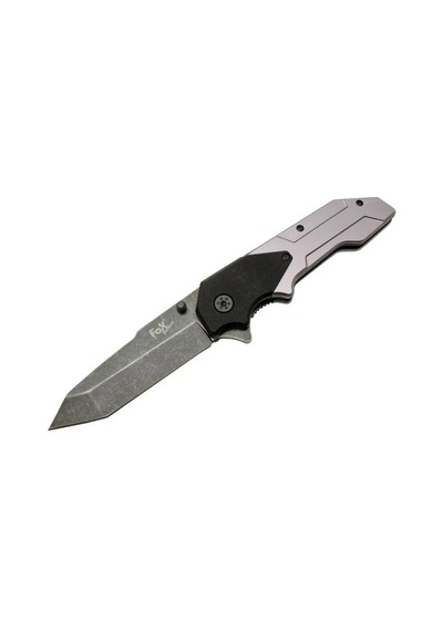 Muhtelif Fox A9 Gri Tanto Kamp Çakı 21cm- Yarı Otomatik, Kemerlikli