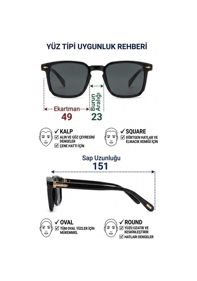 Siyah Camlı Siyah Çerçeveli Unisex Güneş Gözlüğü Ae981c1 Siyah