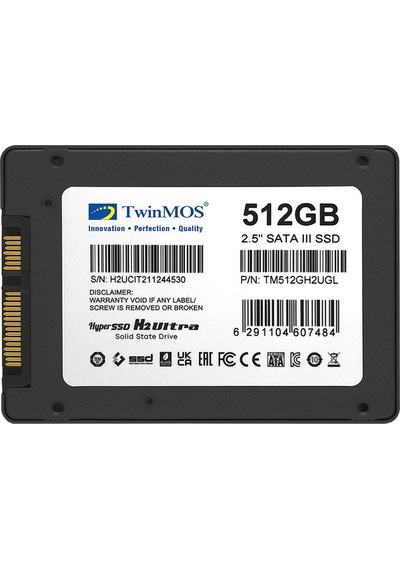 Twinmos Tm512gh2ugl, 512gb, 2.5&quot Sata3, Ssd, 580-550mb/s, 3dnand, Grey