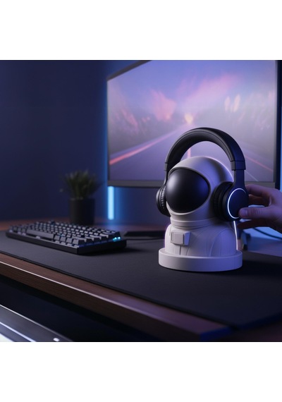 Happy3dworld Astronot Figürlü Kulaklık Standı, 3d Baskı Gaming Masaüstü Dekor