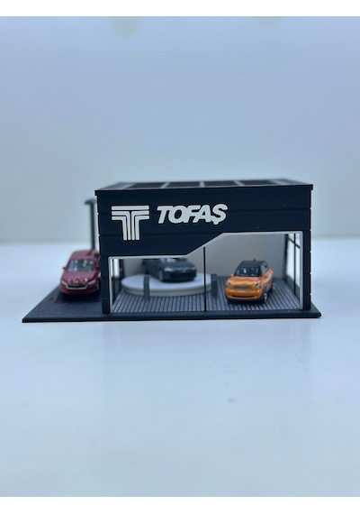 1/64 Ölçekli Tofaş Diorama Tasarımlı Araç Sergileme Garajı 3d Baskı