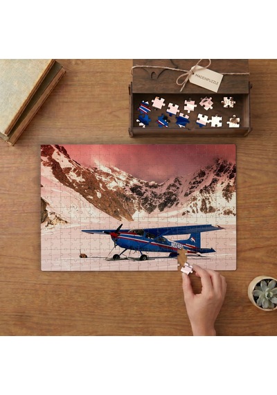 Karlı Dağlar Cessna 172 Tasarımı 240 Parça Ahşap Puzzle Ahşap Kutuda Mpy20270