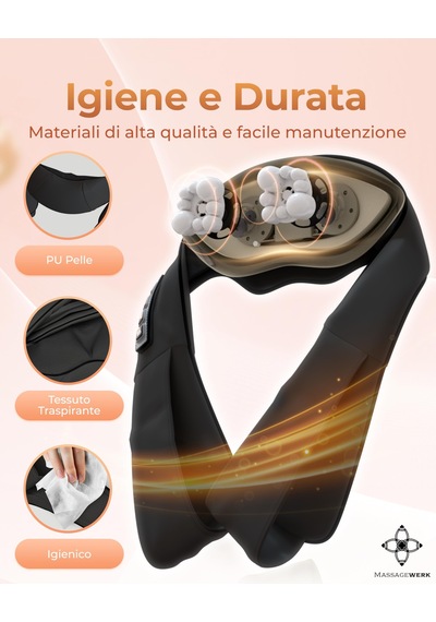 Massagewerk Shiatsu Sırt Ve Boyun Masajı Isı Fonksiyonlu Elektrikli Boyun Masajı Ergonomiktir, Kas Gerginliğini Ve Ağrıyı Hafifletmek İçin İdealdir